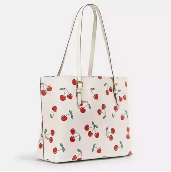 NWT Coach Multi Mollie Tote With Heart Cherry Print - Picture 2 of 9